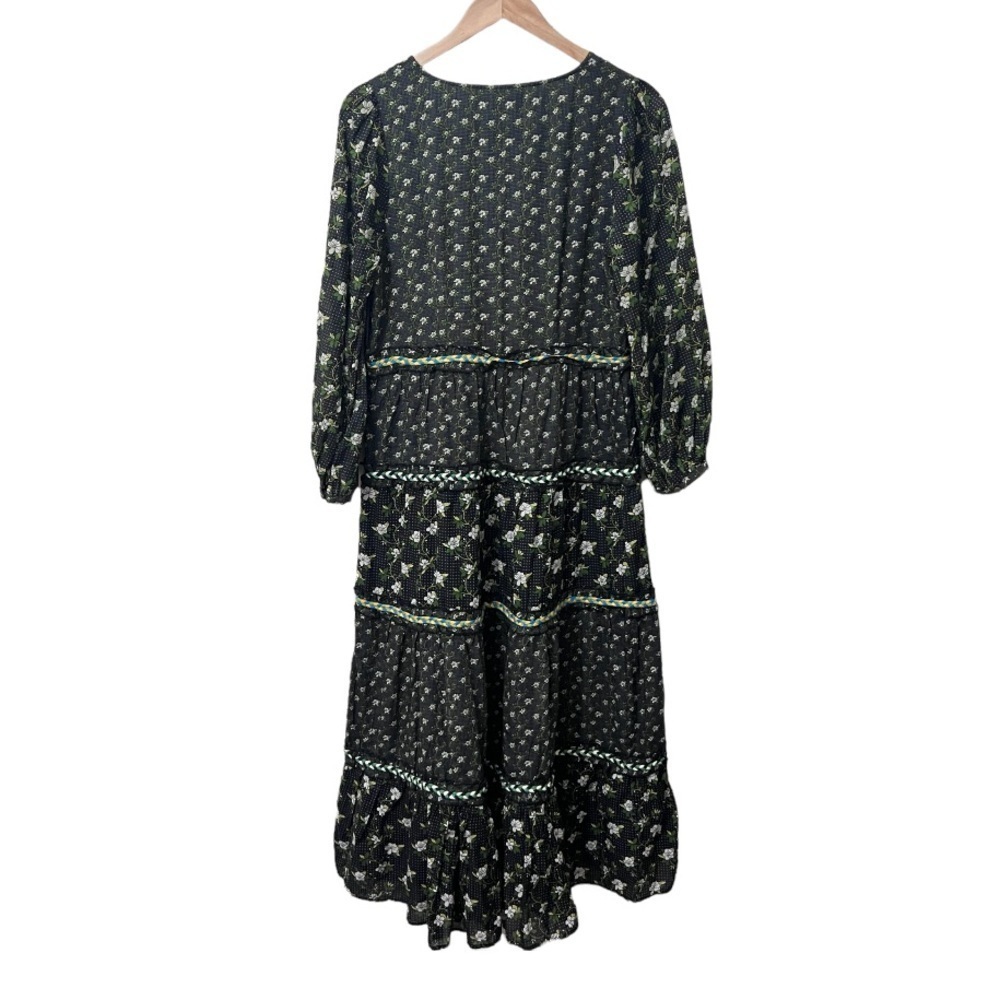 Anthropologie Black floral Tiered Maxi dress in size 10 New with tags - Picture 5 of 15